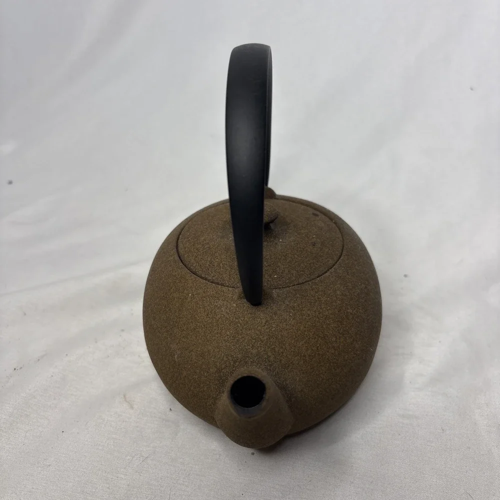 Vtg Japanese Wazuqu Kikuchi Hojudo Cast Iron Teapot Fuku Brown Kyusu